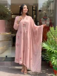 FANCY SLUB COTTON EMBROIDERY WORK TOP BOTTOM WITH DUPATTA FESTIVE WEAR WHOLESALE PRICE ETHNIC GARMENT (7)