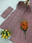 FANCY SLUB COTTON SEQUENCE EMBROIDERED WORK TOP BOTTOM WITH DUPATTA DAILY WEAR WHOLESALE PRICE ETHNIC GARMENT (2)