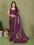 FANCY STAR GEORGETTE SILK FOIL WORK AND SUPER ZALAR LACE WORK SAREE WITH UNSTITCHED BLOUSE FESTIVE WEAR WHOLESALE PRICE ETHNIC GARMENT (5)