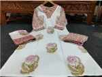 FANCY TAJ COTTON PRINTED WORK TOP BOTTOM WITH DUPATTA OFFICE WEAR WHOLESALE PRICE ETHNIC GARMENT (3)