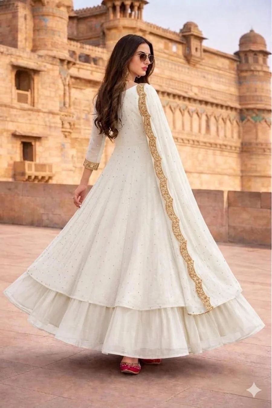 FANCY VICHITRA SILK EMBROIDERY THREAD WORK TOP LEHENGA WITH DUPATTA FESTIVE WEAR WHOLESALE PRICE ETHNIC GARMENT (3)
