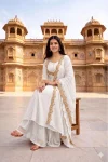 FANCY VICHITRA SILK EMBROIDERY THREAD WORK TOP LEHENGA WITH DUPATTA FESTIVE WEAR WHOLESALE PRICE ETHNIC GARMENT (2)