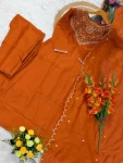 FANCY VICHITRA SILK SEQUENCE CODING EMBROIDERY WORK TOP BOTTOM WITH DUPATTA FESTIVE WEAR WHOLESALE PRICE ETHNIC GARMENT (17)