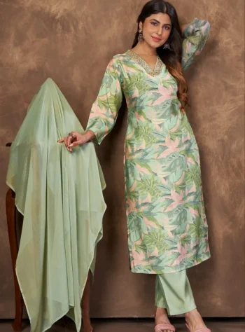 LATEST CHANDERI HANDWORK TOP BOTTOM WITH DUPATTA PISTA