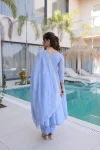 LATEST MUL CHANDERI BEADS EMBROIDERY WORK GOWN BOTTOM WITH DUPATTA FESTIVE WEAR WHOLESALE PRICE ETHNIC GARMENT (8)
