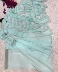 MODERN APPLE RANGOLI PLAIN READY TO WEAR SAREE WITH EMBROIDERY CODING WORK KOTI PARTY WEAR WHOLESALE PRICE ETHNIC GARMENT (2)
