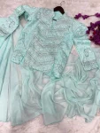 MODERN APPLE RANGOLI PLAIN READY TO WEAR SAREE WITH EMBROIDERY CODING WORK KOTI PARTY WEAR WHOLESALE PRICE ETHNIC GARMENT (2)