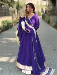 MODERN BLOOMING SEQUENCE ZARI EMBROIDERY WORK WITH LACE WORK GOWN PALAZZO WITH DUPATTA FESTIVE WEAR WHOLESALE PRICE ETHNIC GARMENT (5)