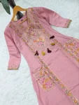 MODERN CHANDERI SILK SEQUENCE CODING EMBROIDERY WORK TOP BOTTOM WITH DUPATTA FESTIVE WEAR WHOLESALE PRICE ETHNIC GARMENT (4)