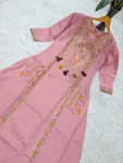 MODERN CHANDERI SILK SEQUENCE CODING EMBROIDERY WORK TOP BOTTOM WITH DUPATTA FESTIVE WEAR WHOLESALE PRICE ETHNIC GARMENT (4)