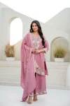MODERN CHINON COTTON EMBROIDERY WORK WITH ZARDOSI HAND WORK TOP PALAZZO WITH DUPATTA WEDDING WEAR WHOLESALE PRICE ETHNIC GARMENT (25)
