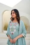 MODERN CHINON COTTON EMBROIDERY WORK WITH ZARDOSI HAND WORK TOP PALAZZO WITH DUPATTA WEDDING WEAR WHOLESALE PRICE ETHNIC GARMENT (6)