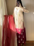 MODERN CHINON DIGITAL PRINT WITH REAL BEADS MOTI HAND SEQUENCE EMBROIDERY WORK TOP PALAZZO WITH DUPATTA FESTIVE WEAR WHOLESALE PRICE ETHNIC GARMENT (4)
