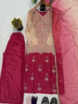 MODERN CHINON DIGITAL PRINT WITH REAL BEADS MOTI HAND SEQUENCE EMBROIDERY WORK TOP PALAZZO WITH DUPATTA FESTIVE WEAR WHOLESALE PRICE ETHNIC GARMENT (4)