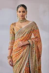 MODERN CHINON SILK DIGITAL PRINT WITH BEAUTIFUL MIRROR HANDWORK SAREE WITH UNSTITCHED BLOUSE FESTIVE WEAR WHOLESALE PRICE ETHNIC GARMENT (6)
