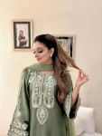 MODERN CHINON SILK THREAD EMBROIDERY WORK TOP PALAZZO WITH DUPATTA FESTIVE WEAR WHOLESALE PRICE ETHNIC GARMENT (5)