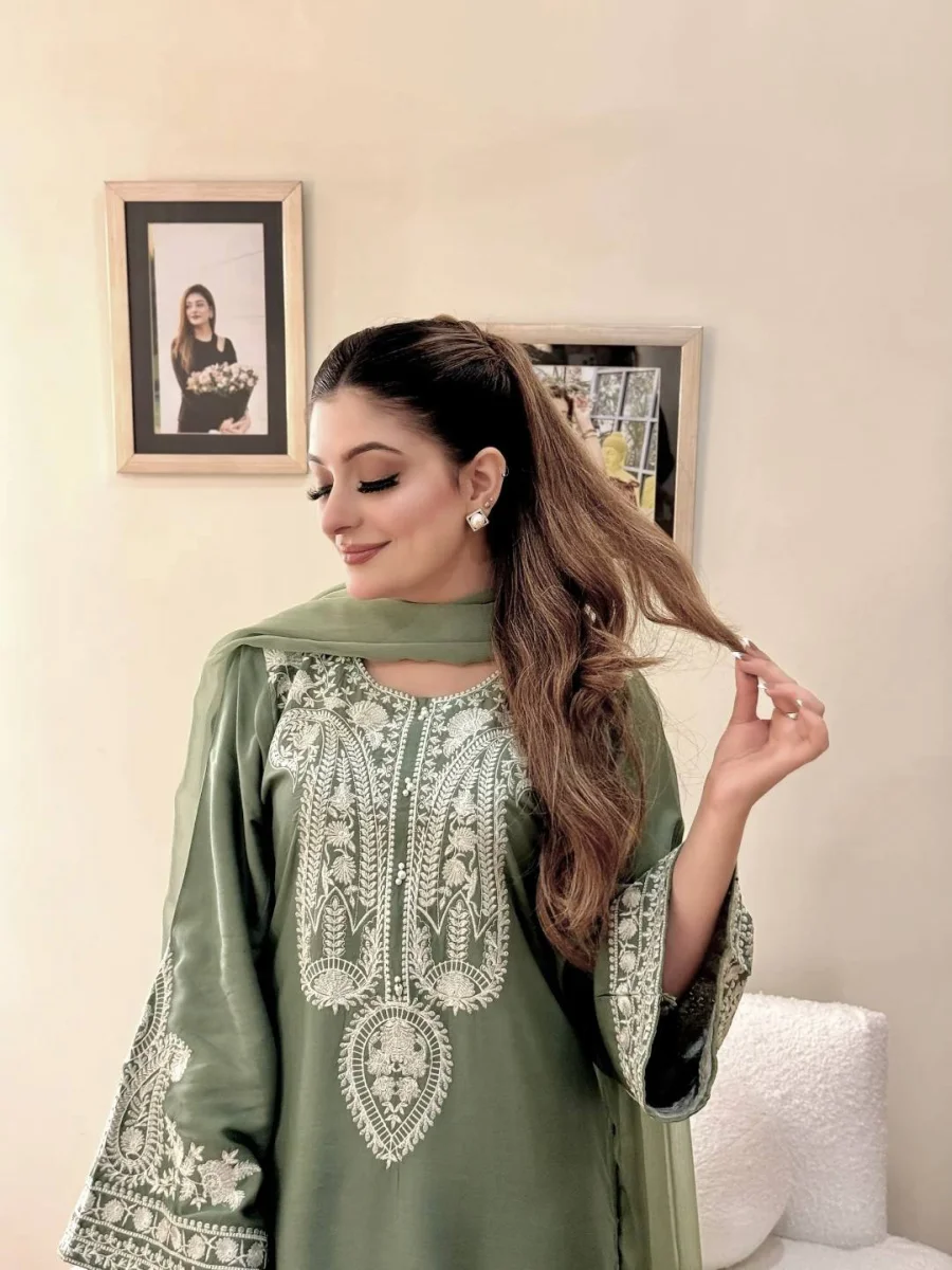 MODERN CHINON SILK THREAD EMBROIDERY WORK TOP PALAZZO WITH DUPATTA FESTIVE WEAR WHOLESALE PRICE ETHNIC GARMENT (1)