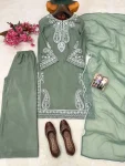 MODERN CHINON SILK THREAD EMBROIDERY WORK TOP PALAZZO WITH DUPATTA FESTIVE WEAR WHOLESALE PRICE ETHNIC GARMENT (5)