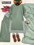 MODERN CHINON SILK THREAD EMBROIDERY WORK TOP PALAZZO WITH DUPATTA FESTIVE WEAR WHOLESALE PRICE ETHNIC GARMENT (5)