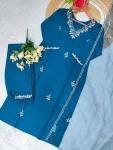 MODERN COTTON BLEND EMBROIDERY SEQUENCE WORK TOP BOTTOM WITH DUPATTA FESTIVE WEAR WHOLESALE PRICE ETHNIC GARMENT (5)