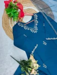 MODERN COTTON BLEND EMBROIDERY SEQUENCE WORK TOP BOTTOM WITH DUPATTA FESTIVE WEAR WHOLESALE PRICE ETHNIC GARMENT (5)