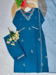 MODERN COTTON BLEND EMBROIDERY SEQUENCE WORK TOP BOTTOM WITH DUPATTA FESTIVE WEAR WHOLESALE PRICE ETHNIC GARMENT (5)