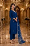 MODERN COTTON BLEND EMBROIDERY SEQUENCE WORK TOP BOTTOM WITH DUPATTA FESTIVE WEAR WHOLESALE PRICE ETHNIC GARMENT (5)
