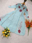 MODERN COTTON BUTTI SEQUENCE EMBROIDERED WORK TOP BOTTOM WITH DUPATTA FESTIVE WEAR WHOLESALE PRICE ETHNIC GARMENT (6)