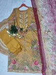 MODERN COTTON PRINT WITH EMBROIDERY SEQUENCE WORK TOP BOTTOM WITH DUPATTA OFFICE WEAR WHOLESALE PRICE ETHNIC GARMENT (2)