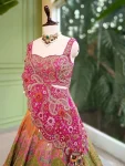 MODERN CREPE DIGITAL PRINT FANCY LATKAN WORK LEHENGA CHOLI WITH SHRUG WEDDING WEAR WHOLESALE PRICE ETHNIC GARMENT (3)