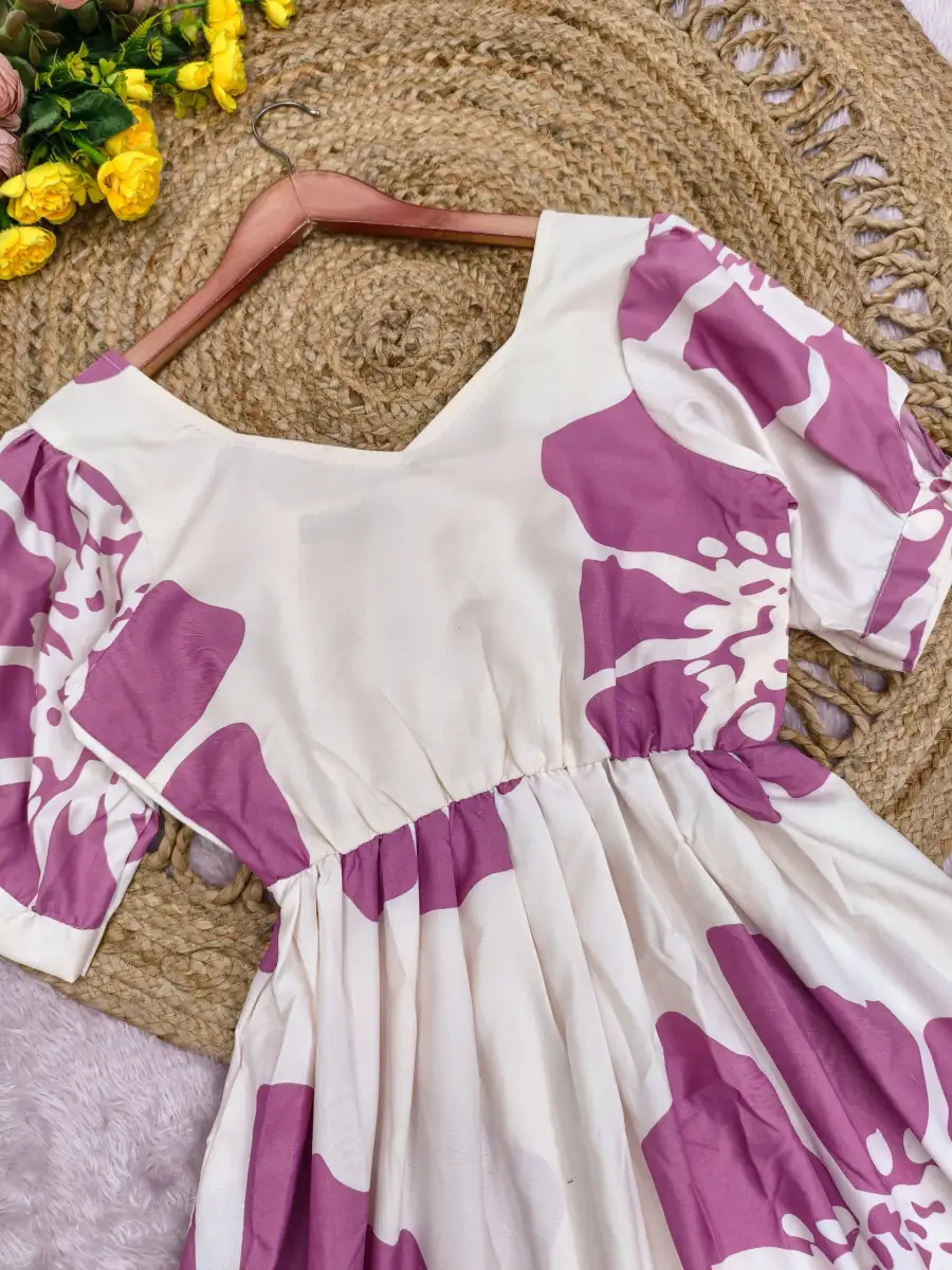 MODERN CREPE FLORAL PRINT WORK ONE PIECE DRESS DAILY WEAR WHOLESALE PRICE ETHNIC GARMENT (4)