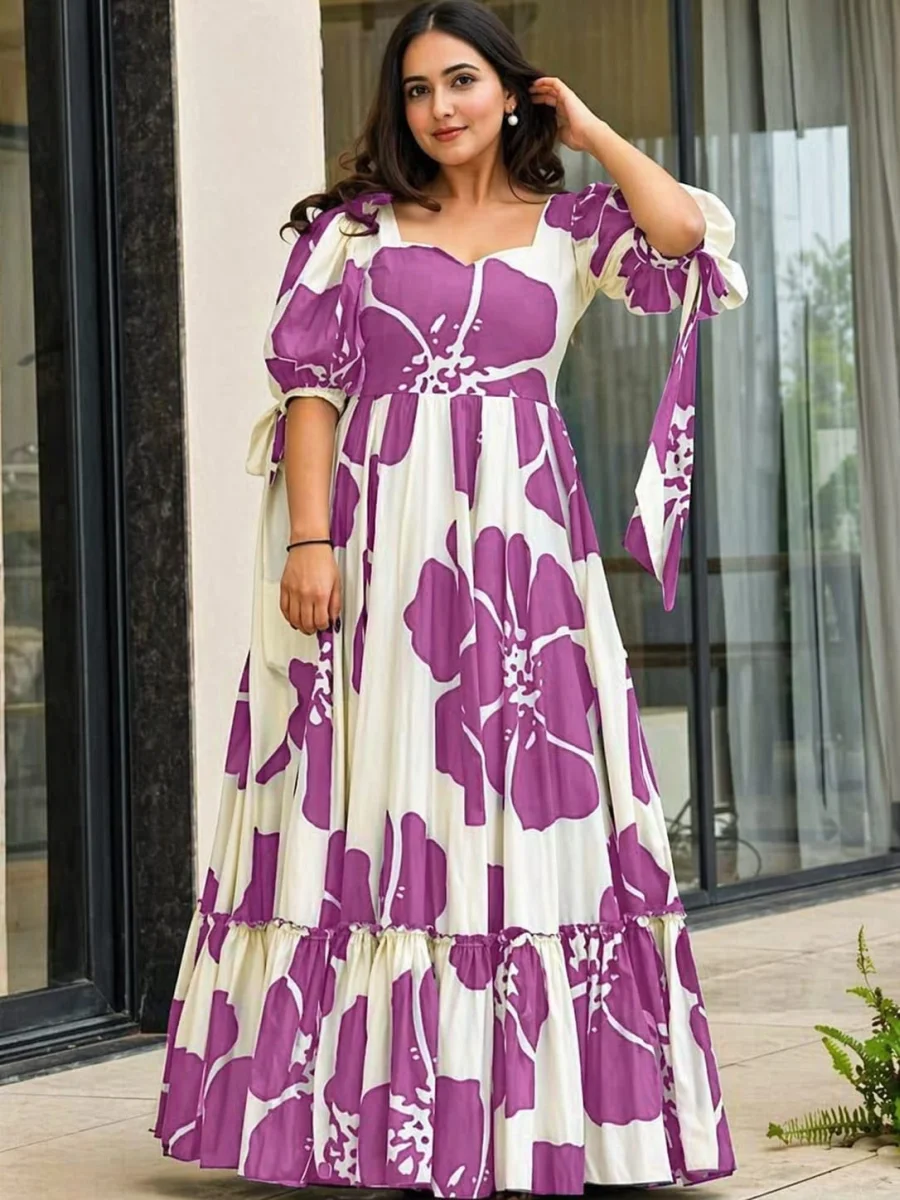MODERN CREPE FLORAL PRINT WORK ONE PIECE DRESS DAILY WEAR WHOLESALE PRICE ETHNIC GARMENT (6)