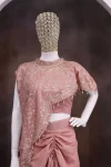 MODERN CREPE SILK EMBROIDERY SEQUENCE WORK DRAPED SKIRT BLOUSE WITH KOTI PARTY WEAR WHOLESALE PRICE ETHNIC GARMENT (2)