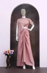 MODERN CREPE SILK EMBROIDERY SEQUENCE WORK DRAPED SKIRT BLOUSE WITH KOTI PARTY WEAR WHOLESALE PRICE ETHNIC GARMENT (2)