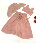 MODERN CREPE SILK EMBROIDERY SEQUENCE WORK DRAPED SKIRT BLOUSE WITH KOTI PARTY WEAR WHOLESALE PRICE ETHNIC GARMENT (2)