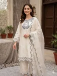 MODERN CREPE SILK SEQUENCE EMBROIDERY CUT WORK TOP PALAZZO WITH DUPATTA FESTIVE WEAR WHOLESALE PRICE ETHNIC GARMENT (3)