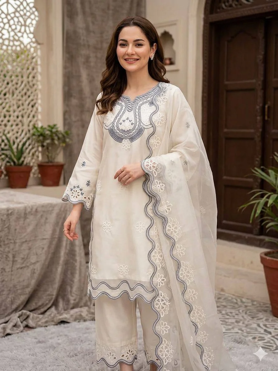 MODERN CREPE SILK SEQUENCE EMBROIDERY CUT WORK TOP PALAZZO WITH DUPATTA FESTIVE WEAR WHOLESALE PRICE ETHNIC GARMENT (2)