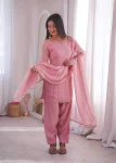 MODERN CRUNCHY SILK FANCY LACE WORK TOP PATIYALA WITH DUPATTA FESTIVE WEAR WHOLESALE PRICE ETHNIC GARMENT (5)