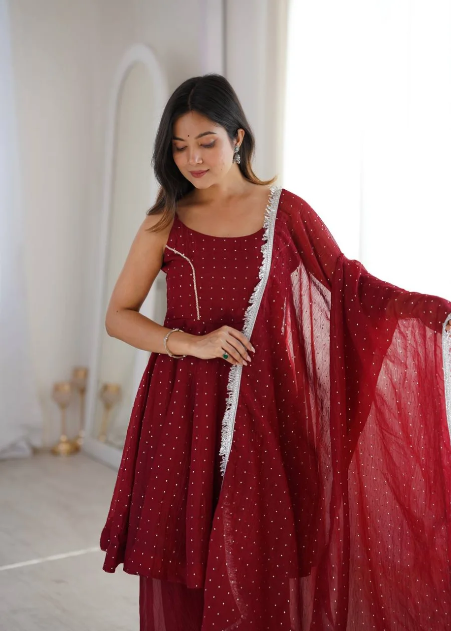 MODERN CRUNCHY SILK ZARKAN WORK TOP PALAZZO WITH DUPATTA FESTIVE WEAR WHOLESALE PRICE ETHNIC GARMENT (7)