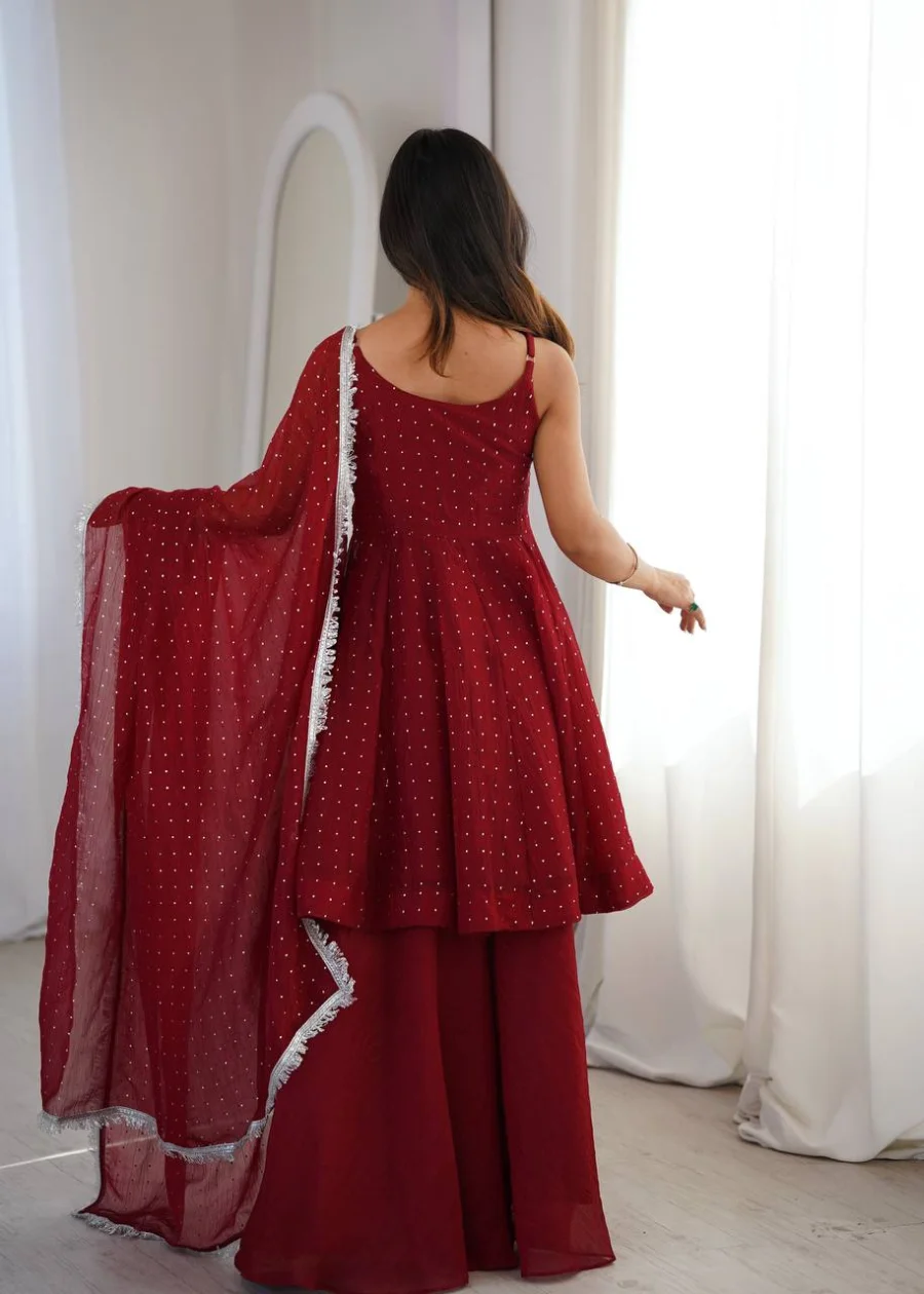 MODERN CRUNCHY SILK ZARKAN WORK TOP PALAZZO WITH DUPATTA FESTIVE WEAR WHOLESALE PRICE ETHNIC GARMENT (8)