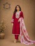 MODERN FAUX GEORGETTE EMBROIDERY SEQUENCE WORK TOP BOTTOM WITH DUPATTA RANI