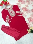 MODERN FAUX GEORGETTE EMBROIDERY SEQUENCE WORK TOP BOTTOM WITH DUPATTA FESTIVE WEAR WHOLESALE PRICE ETHNIC GARMENT (4)