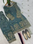 MODERN FENDY CRUSH SILK EMBROIDERY THREAD & SEQUENCE WORK TOP PATIYALA WITH DUPATTA FESTIVE WEAR WHOLESALE PRICE ETHNIC GARMENT (6)