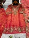 MODERN FENDY SATIN EMBROIDERY WITH THREAD & SEQUENCE WORK TOP PATIYALA WITH DUPATTA FESTIVE WEAR WHOLESALE PRICE ETHNIC GARMENT (3)