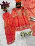 MODERN FENDY SATIN EMBROIDERY WITH THREAD & SEQUENCE WORK TOP PATIYALA WITH DUPATTA FESTIVE WEAR WHOLESALE PRICE ETHNIC GARMENT (3)