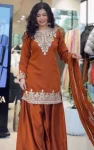 MODERN FENDY SEQUENCE EMBROIDERY WORK TOP PALAZZO WITH DUPATTA FESTIVE WEAR WHOLESALE PRICE ETHNIC GARMENT (8)