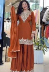 MODERN FENDY SEQUENCE EMBROIDERY WORK TOP PALAZZO WITH DUPATTA FESTIVE WEAR WHOLESALE PRICE ETHNIC GARMENT (8)