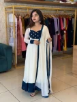 MODERN FENDY SILK EMBROIDERY SEQUENCE WORK GOWN BOTTOM WITH DUPATTA FESTIVE WEAR WHOLESALE PRICE ETHNIC GARMENT (2)