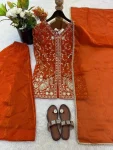 MODERN FENDY SILK EMBROIDERY SEQUENCE WORK TOP PALAZZO WITH DUPATTA WEDDING WEAR WHOLESALE PRICE ETHNIC GARMENT (4)