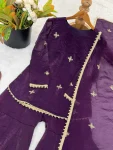 MODERN FENDY SILK EMBROIDERY SEQUENCE WORK TOP SHARARA WITH DUPATTA FESTIVE WEAR WHOLESALE PRICE ETHNIC GARMENT (2)